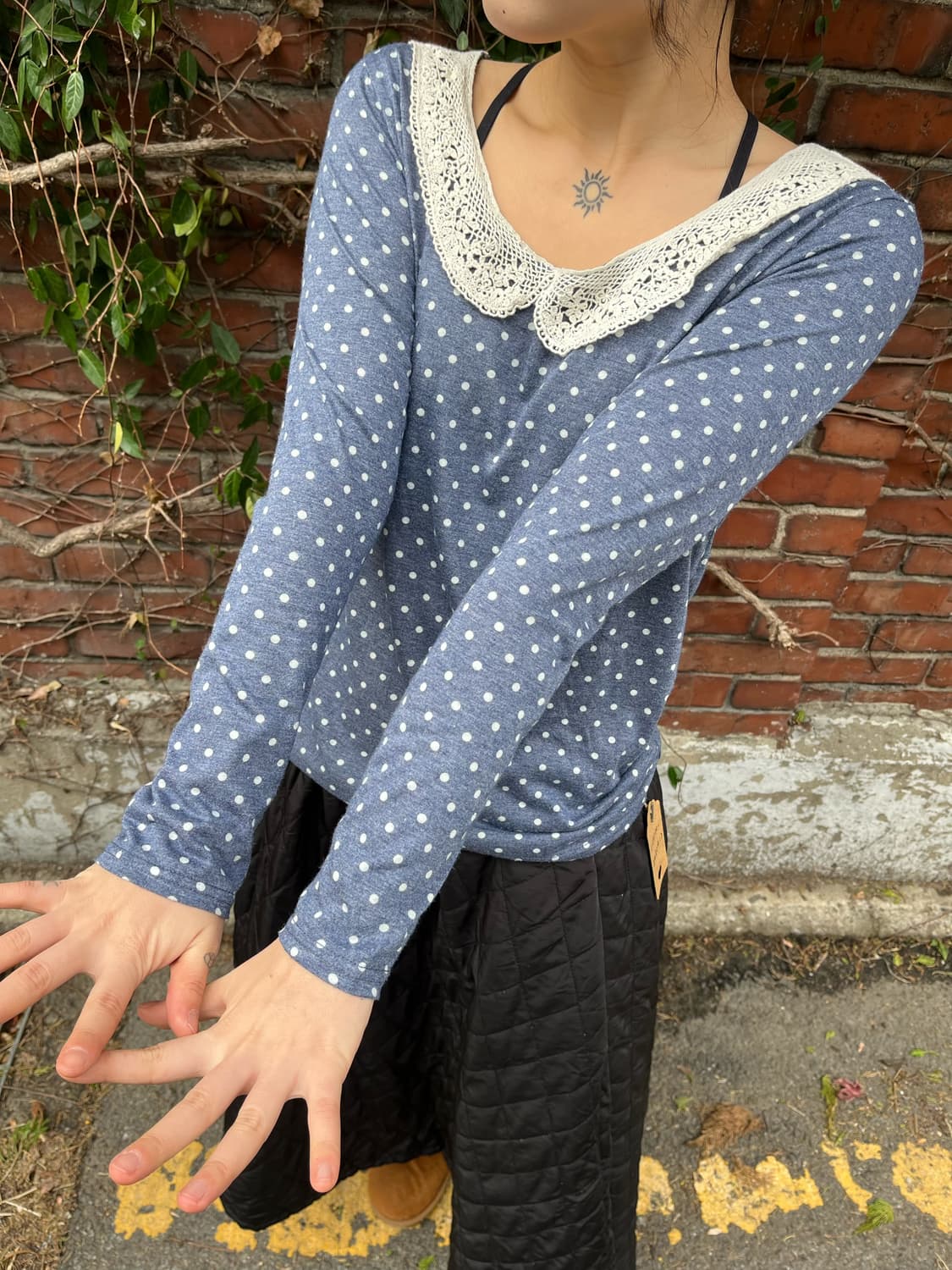 일본 도트 롱슬리브 상품이미지3