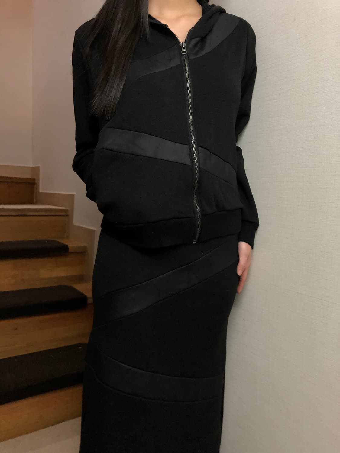 빈티지 블랙 레더 패치 셋업 상품이미지8