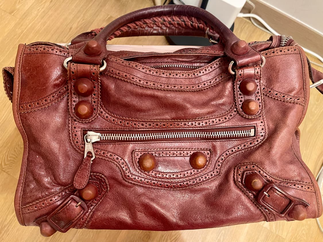 발렌시아가 Balenciaga자이언트 브로그 시티백 (버건디) 상품이미지5