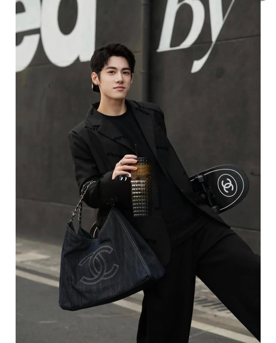 샤넬 CC로고 데님 체인 숄더백 흑청 상품이미지5