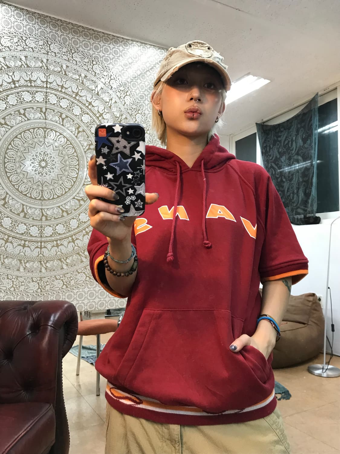 반스 반팔 후드티 상품이미지1