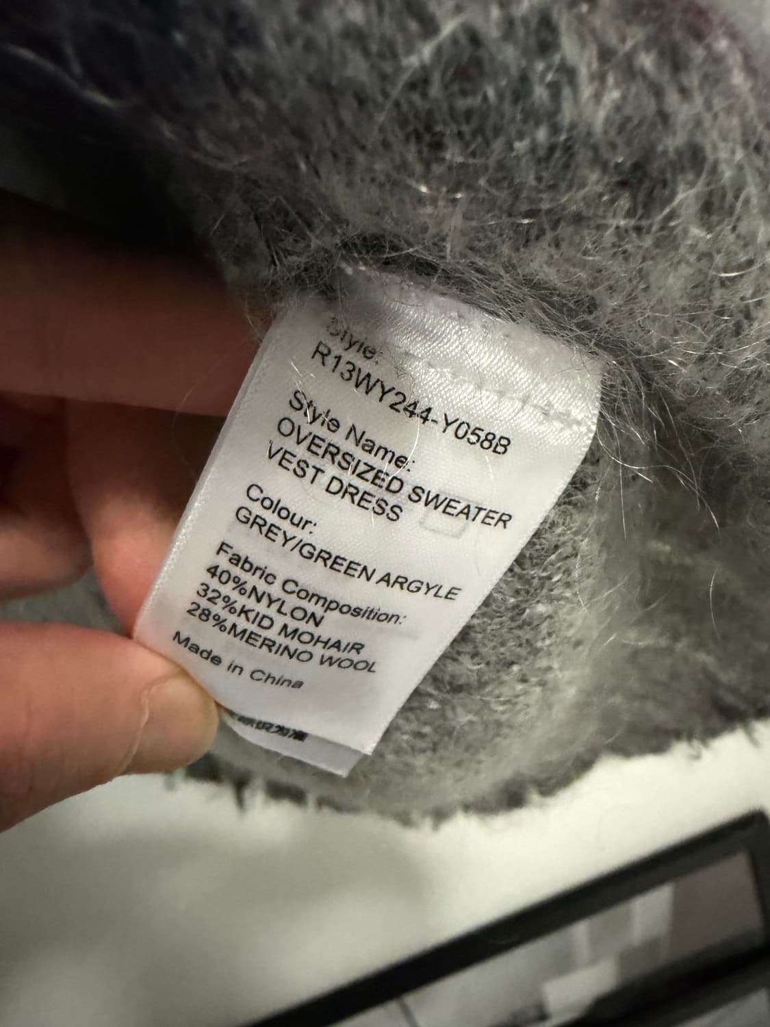 R13 아가일 니트 베스트 그레이 상품이미지2