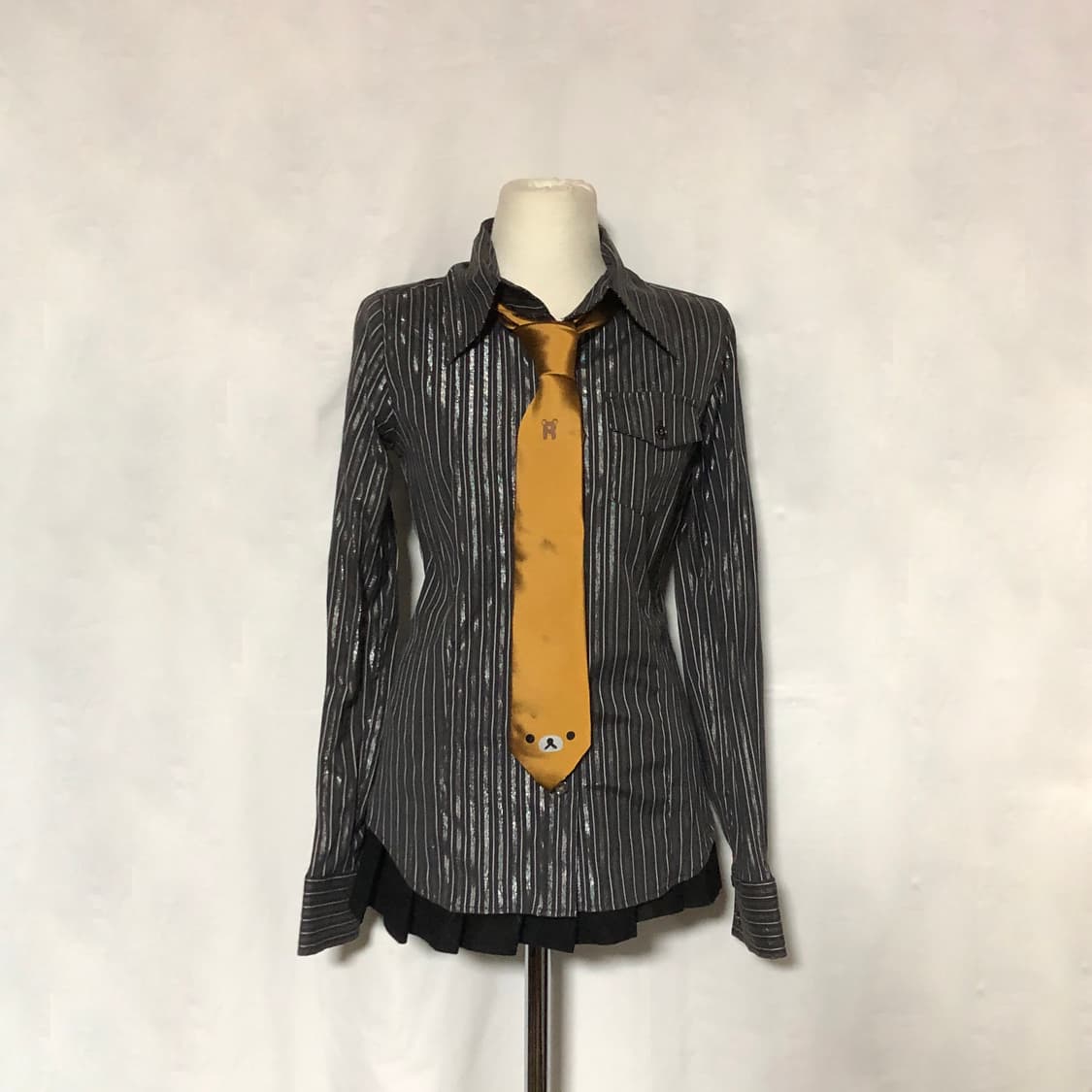 리락쿠마 실크 넥타이 브라운 상품이미지6