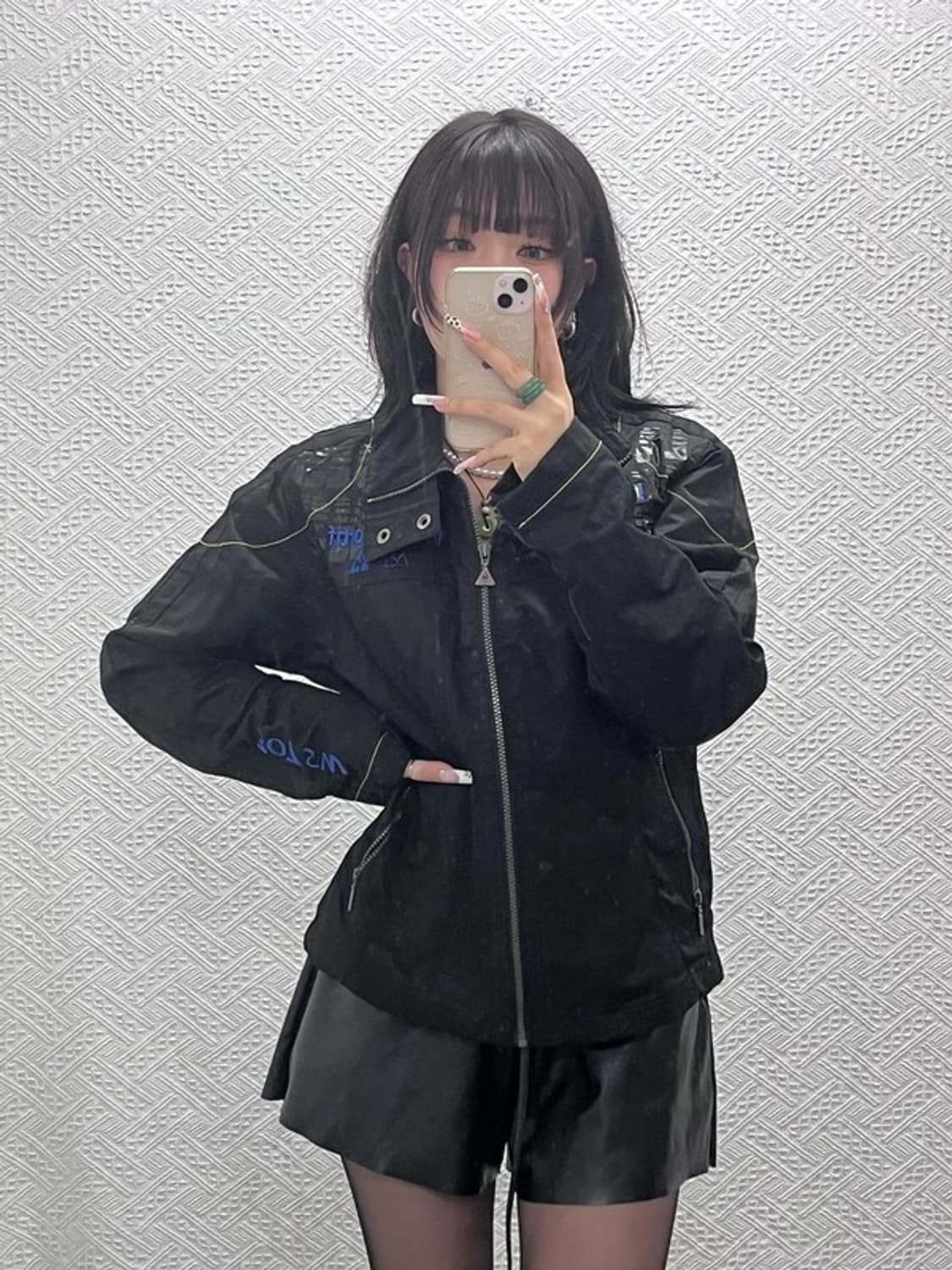 르꼬끄 빈티지 펑크 푸조 바람막이 레이싱 자켓 L C11101 상품이미지1