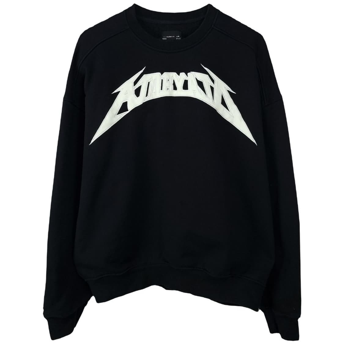 [아조바이아조] 빅로고 그래픽 오버핏 크롭 맨투맨 블랙 M19465 상품이미지2