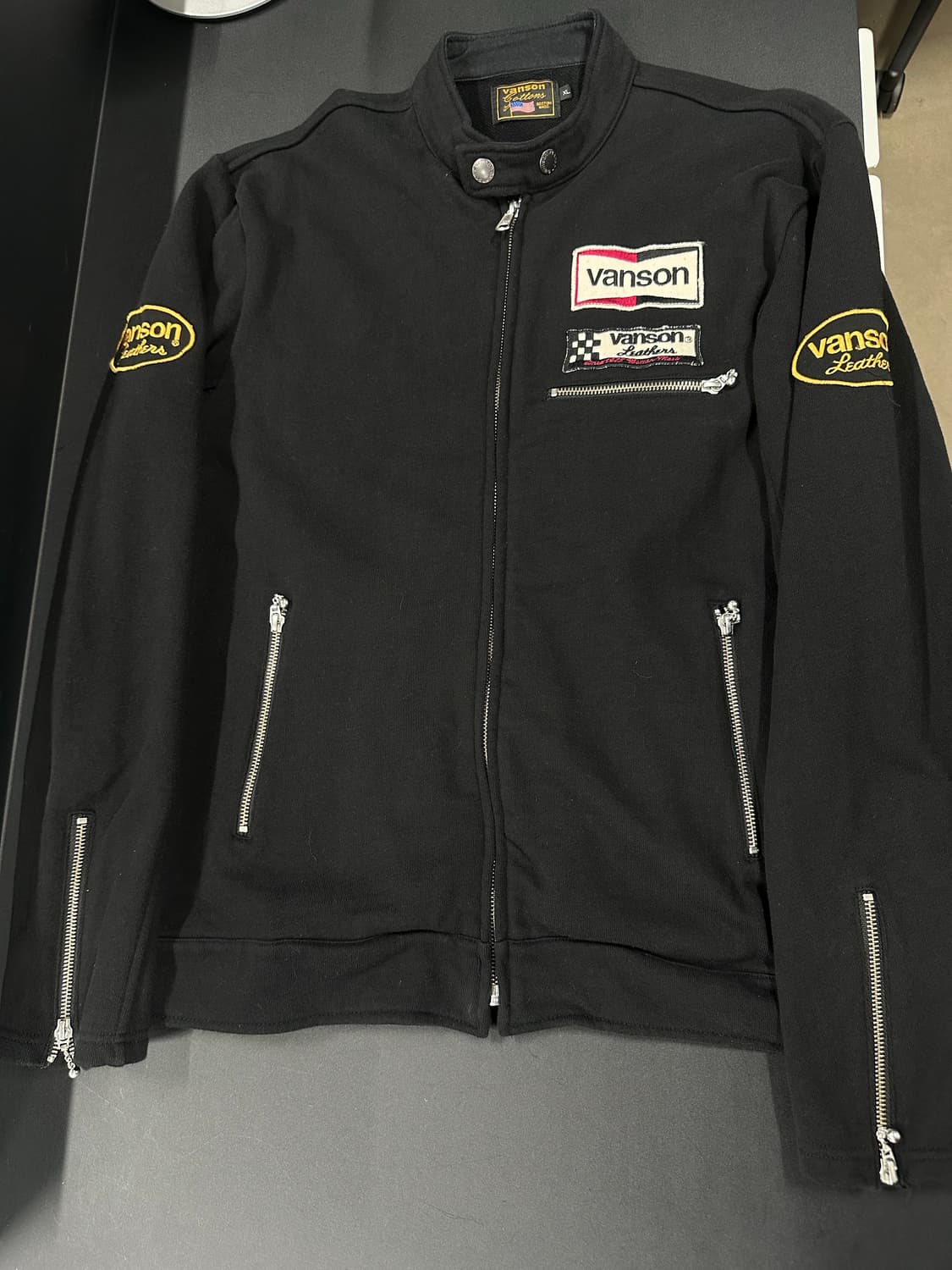 벤슨 스웻 블랙 넥버클 라이더 면 레이싱 자켓 상품이미지5