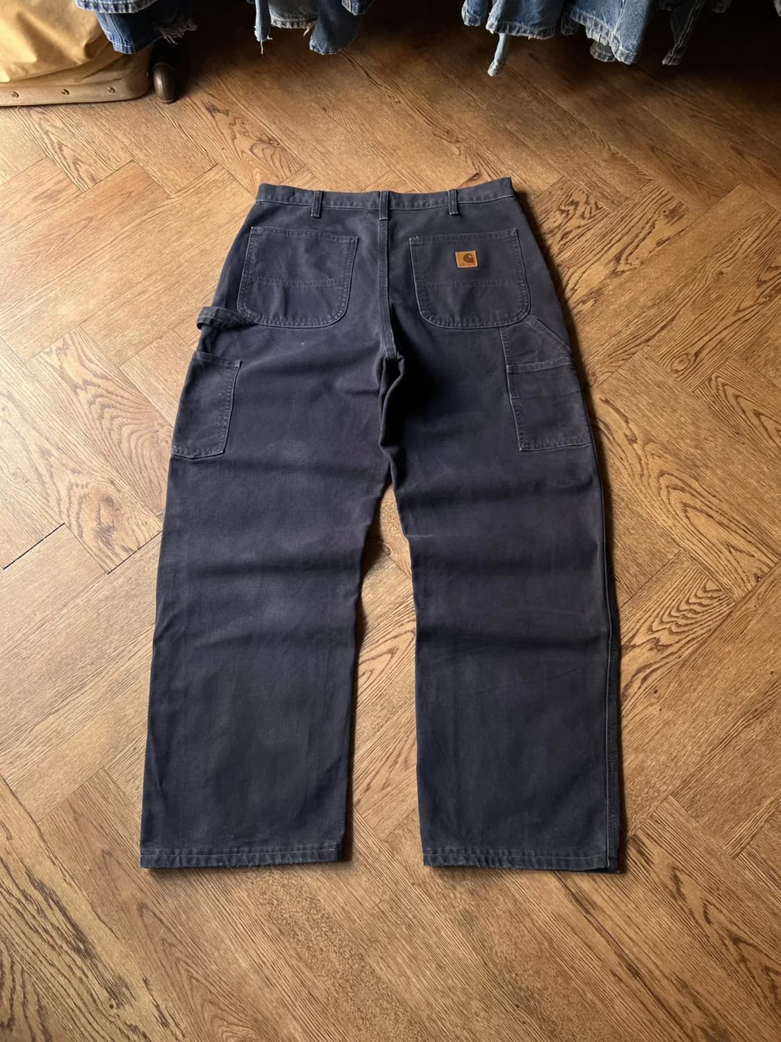 [34]칼하트 USA 빈티지 워싱 미드나잇 네이비 싱글니 카펜터 워크팬츠 상품이미지1