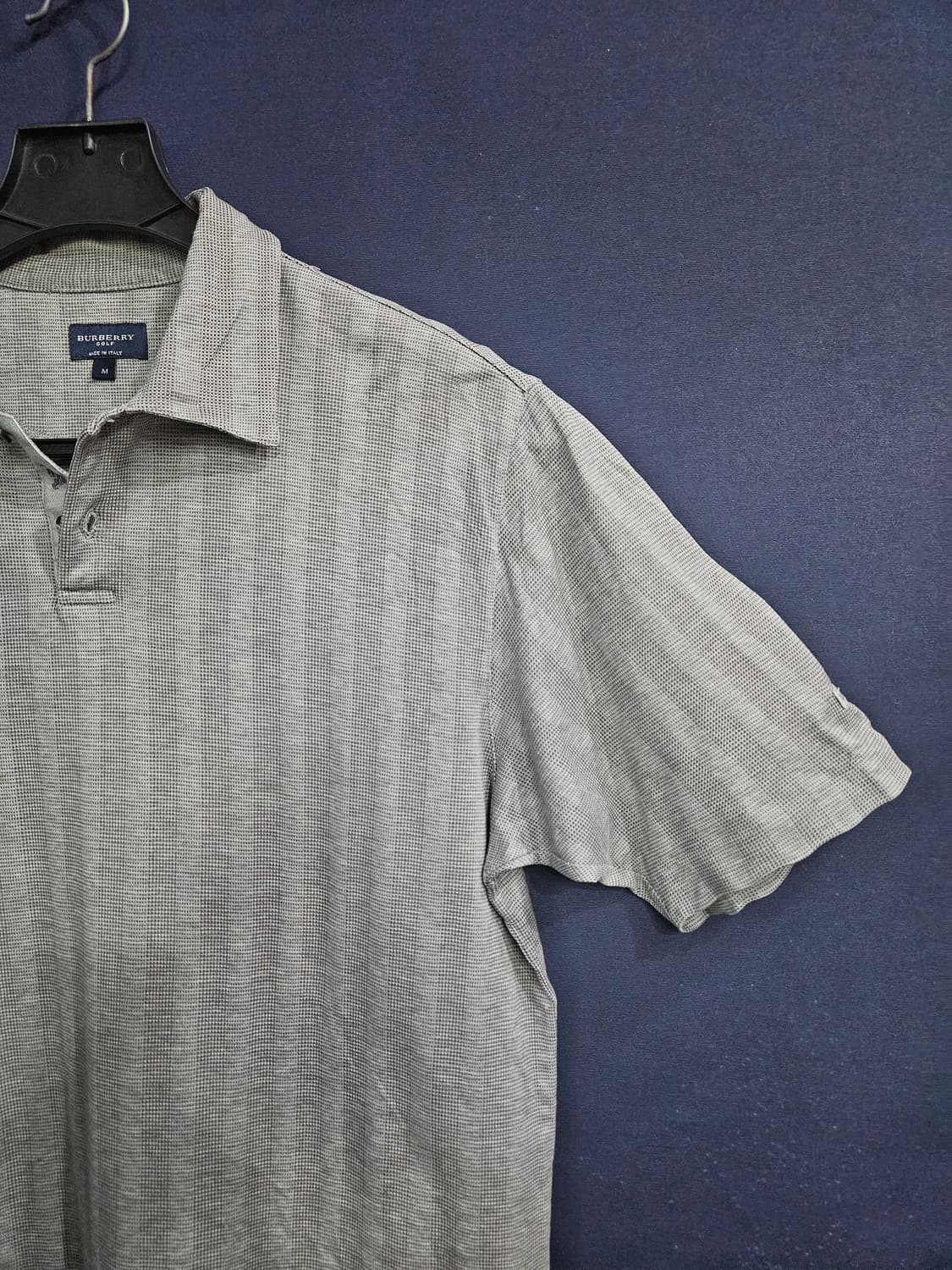 버버리 골프 멜란지 그레이 남성 100 골프 카라반팔티  상품이미지4