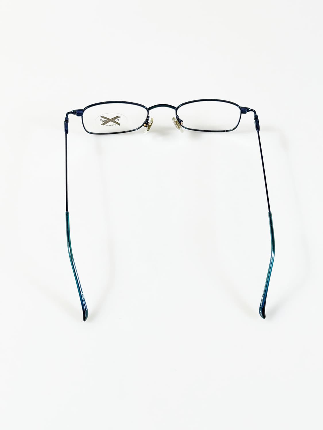 독일제 NO NAME 블루 메탈 슬림 스퀘어 빈티지  안경 상품이미지5