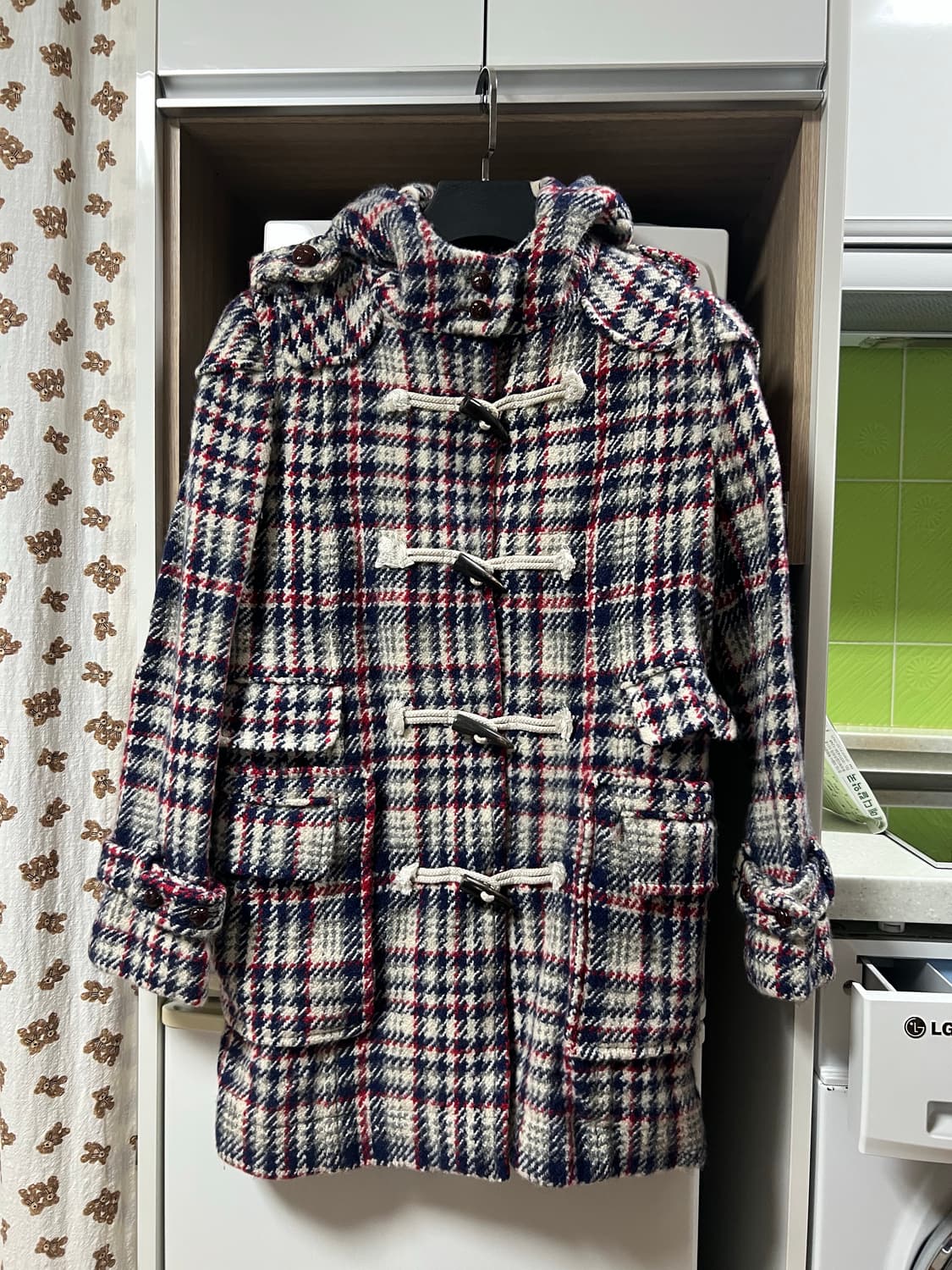 체크 떡볶이 코트 상품이미지2