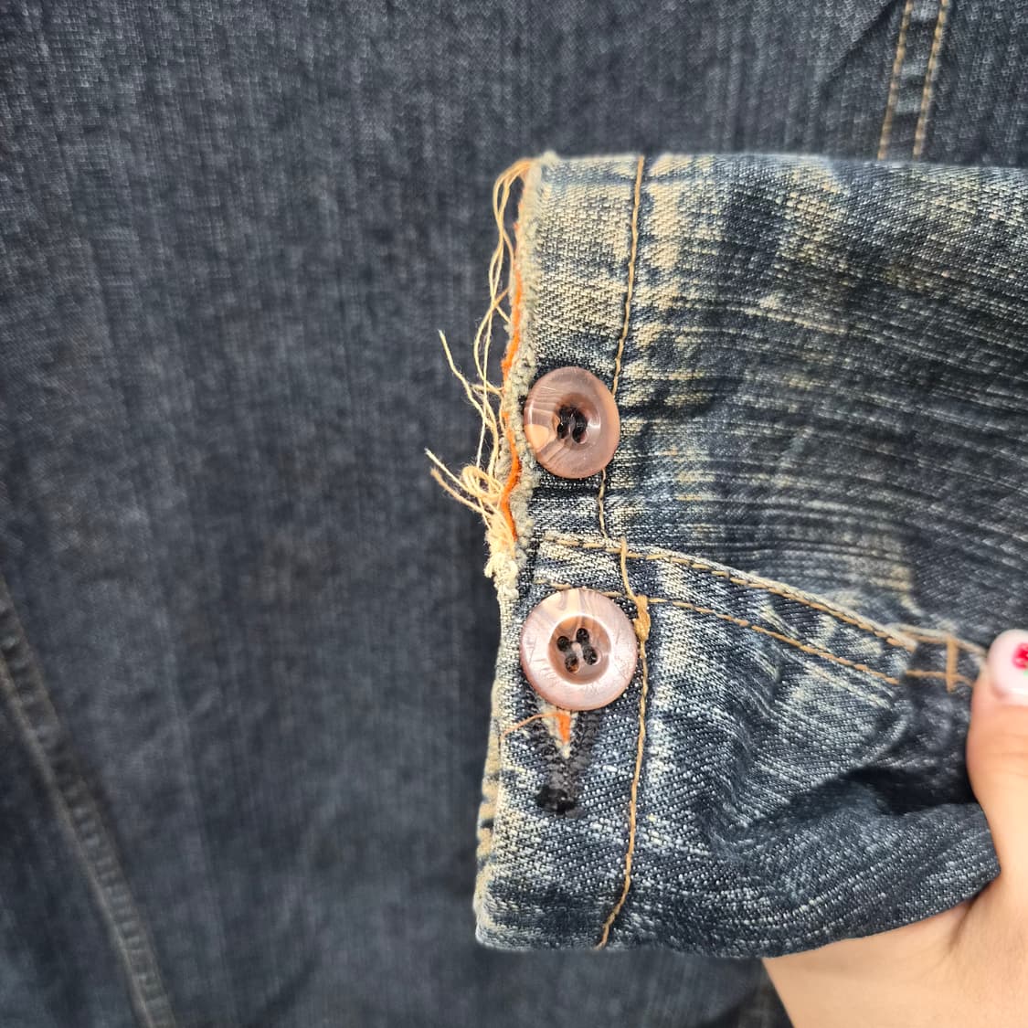 빈티지 데님 코듀로이 카라 워크 자켓 남성 L 상품이미지5