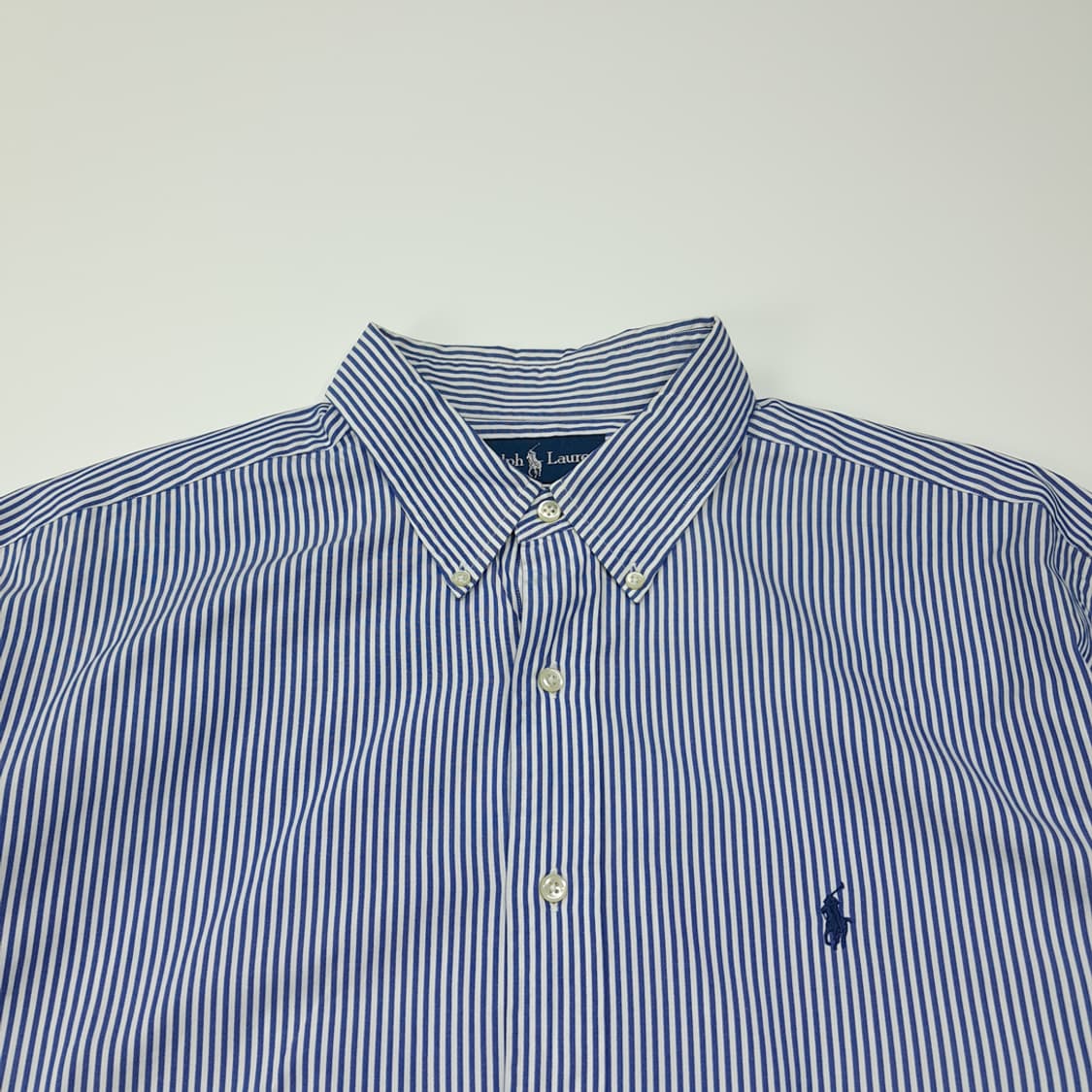 CL660 2XL 폴로 90s 홍콩판 블루 스트라이프 셔츠 남방 상품이미지2