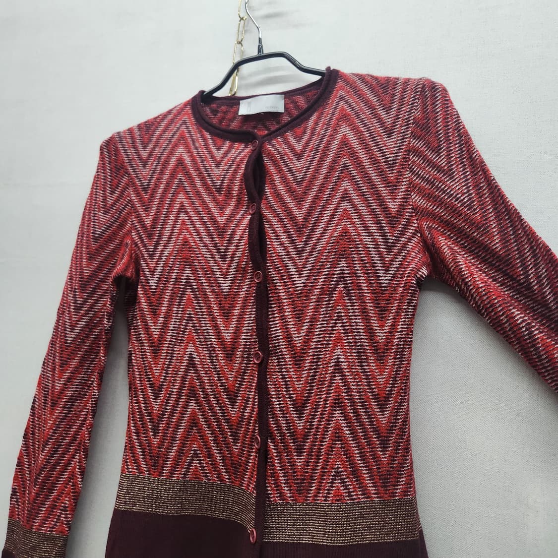 미쏘니 시그니처 지그재그 패턴 빈티지 가디건 S 상품이미지3