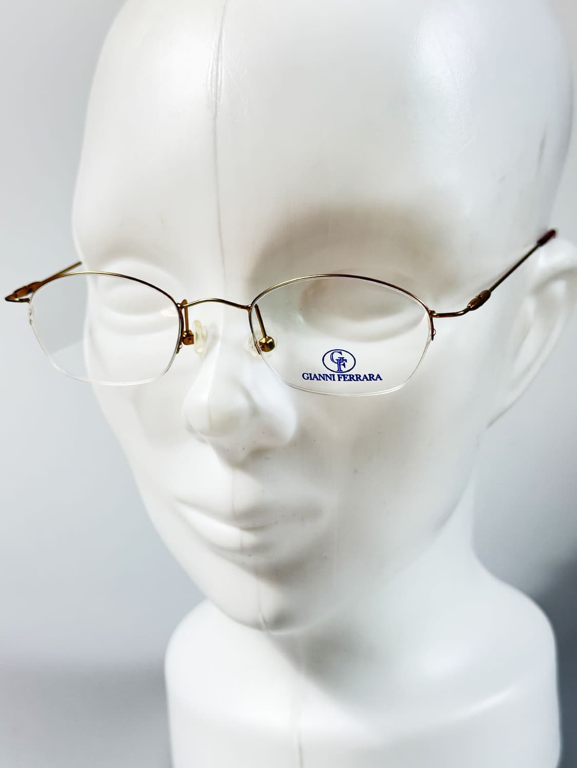 90s GIANNI FERRARA 오벌 반무테 빈티지 안경 상품이미지8