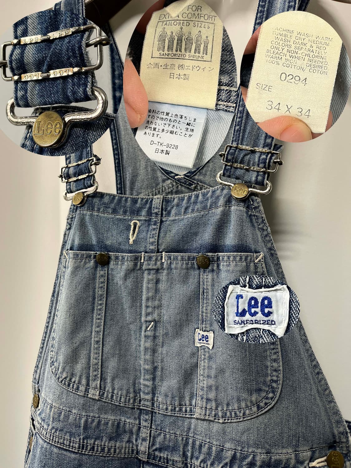 00's LEE 데님 오버롤 카펜터 워크웨어 멜빵바지 91-SB 상품이미지3