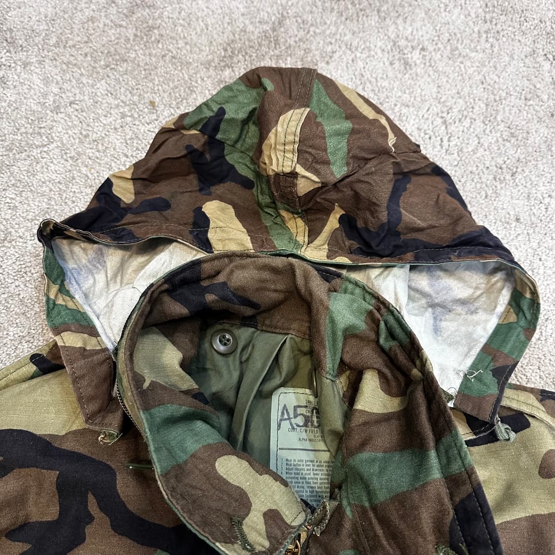 알파인더스트리 밀리터리 카모 M-65 필드 자켓L 상품이미지10