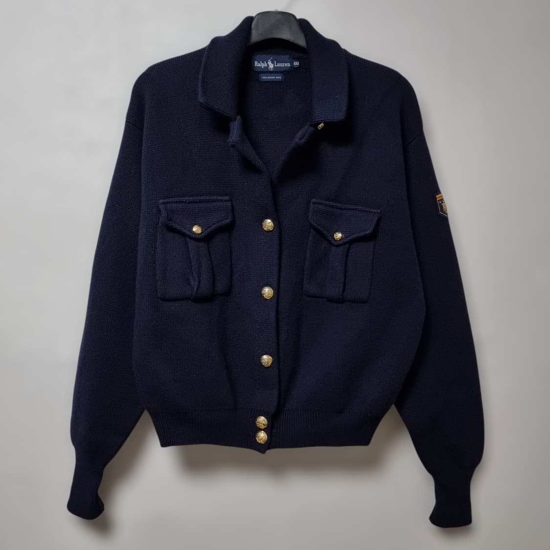 폴로 랄프로렌 금장 버튼 메리노울 니트 집업 100 상품이미지1