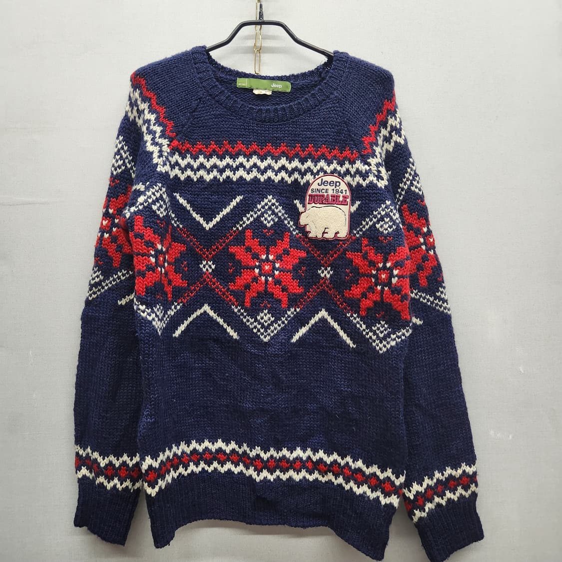 JEEP 지프 로고 자수 코위찬 니트 M(L)남여공용 상품이미지1