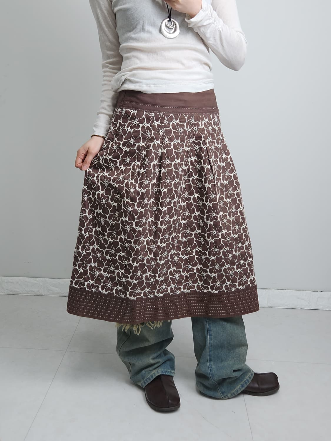 (Hiroko Koshino)플로럴 자수 스커트 상품이미지3