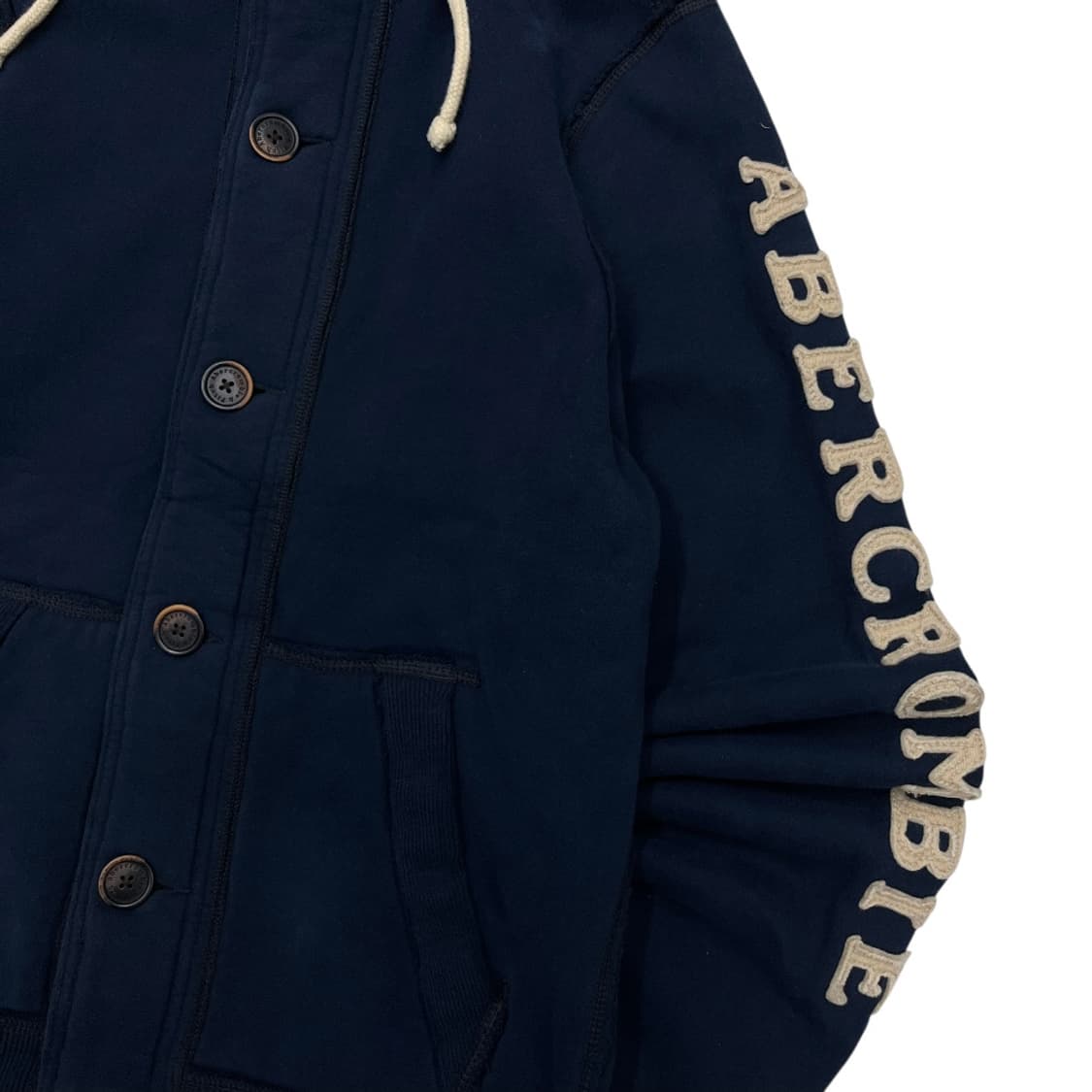 아베크롬비 사이드로고 네이비 버튼 후드자켓 M 상품이미지5