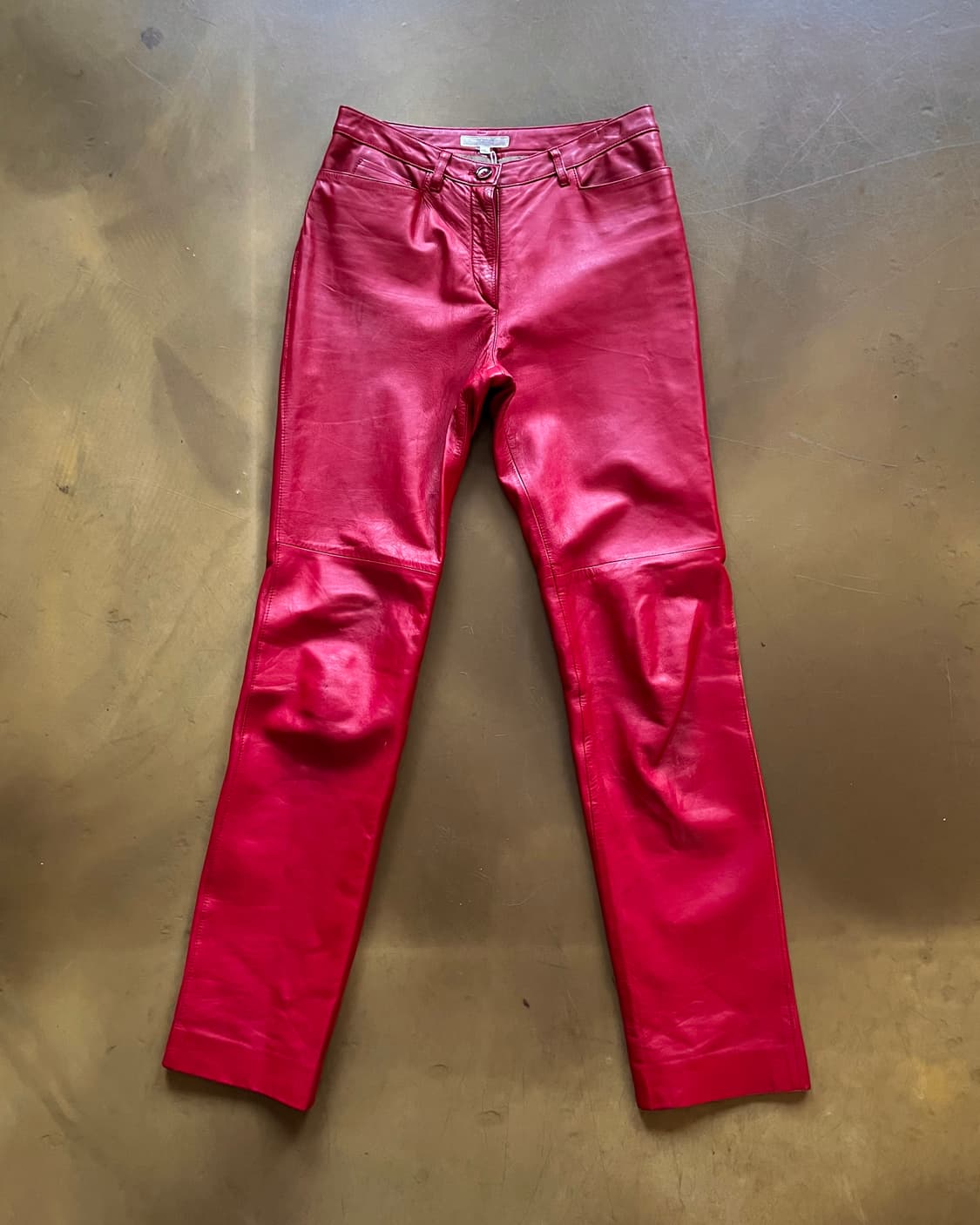 Patrick Cox Real Lamb Leather Red Pants 상품이미지3