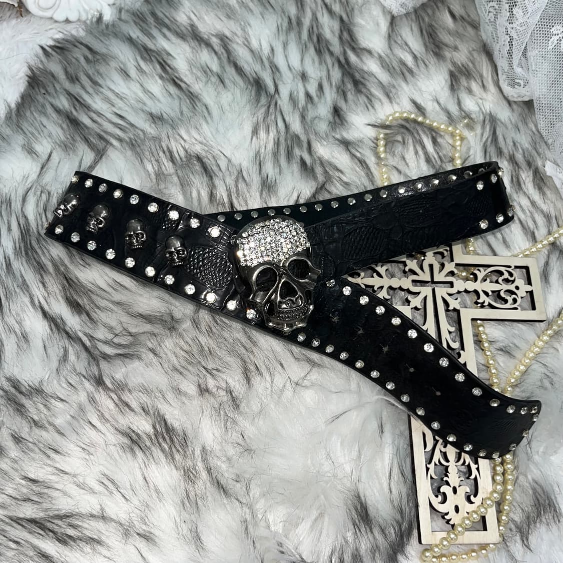펑크 스컬팬던트 벨트 상품이미지1