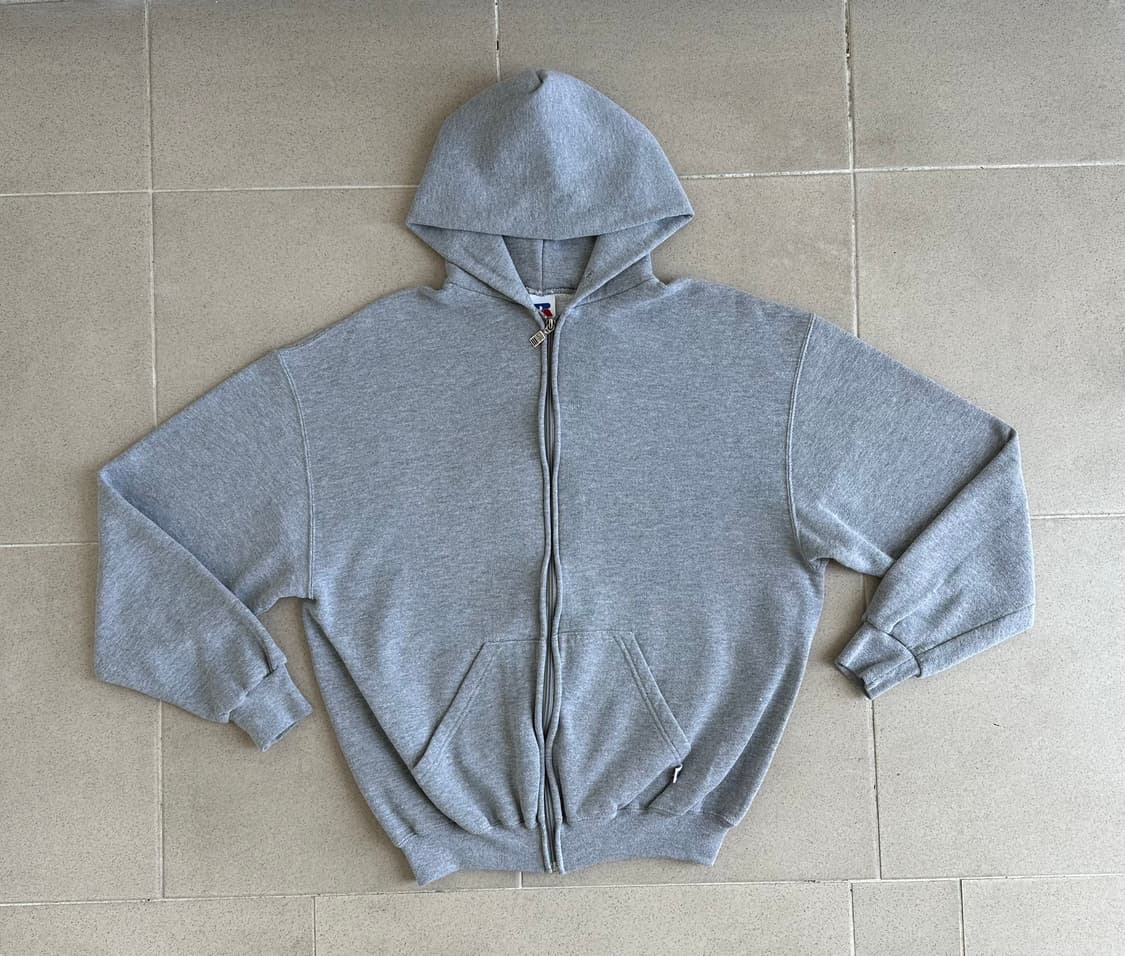 90s 빈티지 러셀 후드집업 그레이 L 상품이미지1