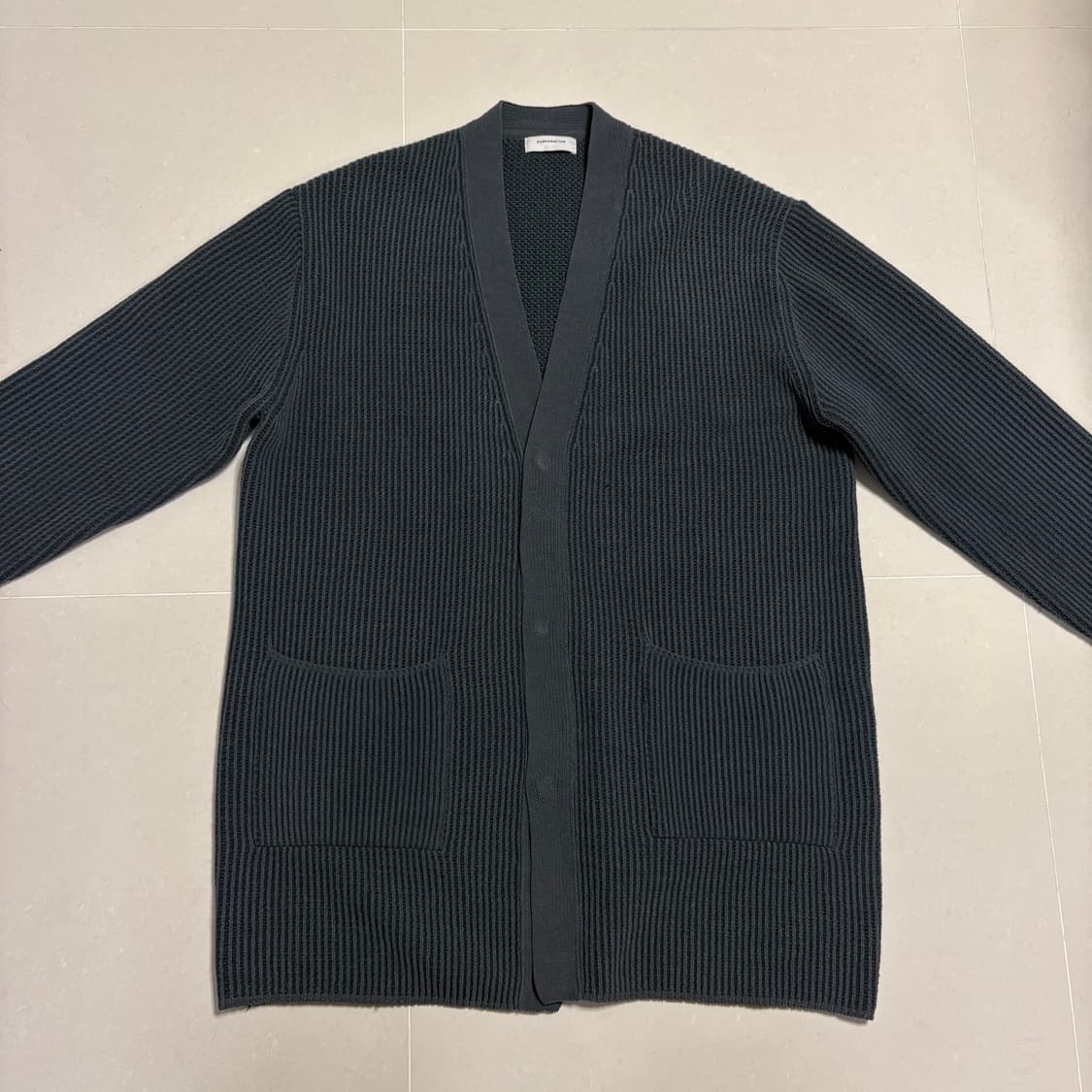 정품 커스텀멜로우 남성 울 블렌드 헤비 니트 가디건 상품이미지3