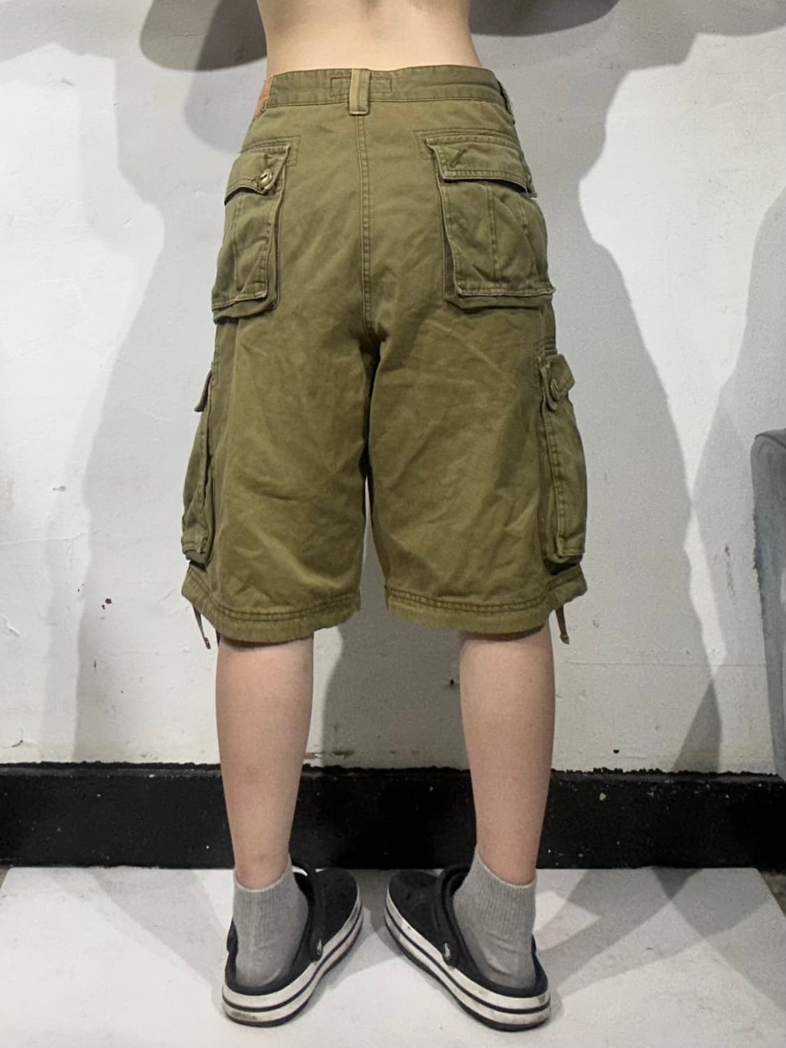로카웨어 빈티지 카키 올드스쿨 버뮤다 팬츠 카고 반바지 36 상품이미지3