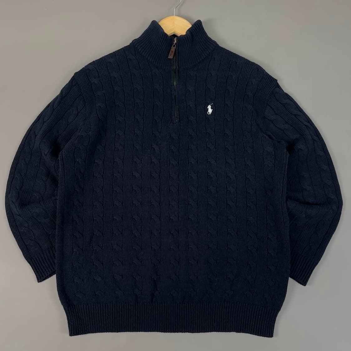 폴로 케이블 하프집업 네이비 상품이미지1