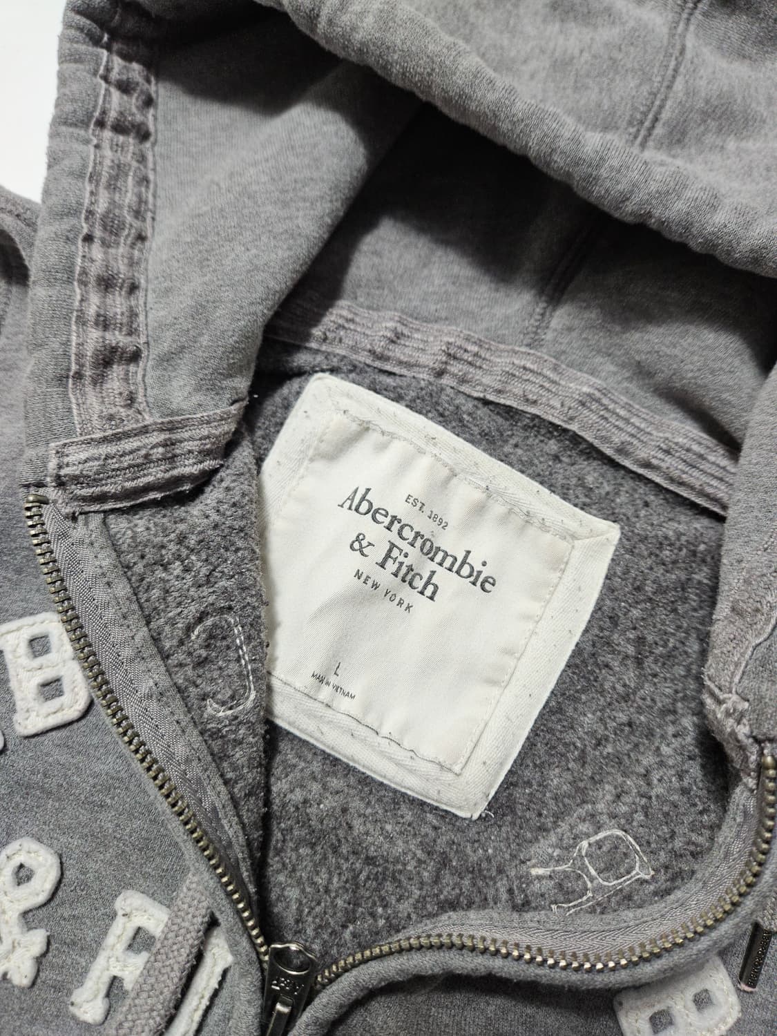 아베크롬비 아치로고 딱붙핏 L 후드집업 상품이미지3