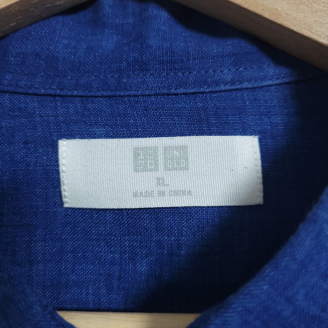 (XL) UNIQLO 유니클로 블루 마 셔츠 남방 상품이미지2
