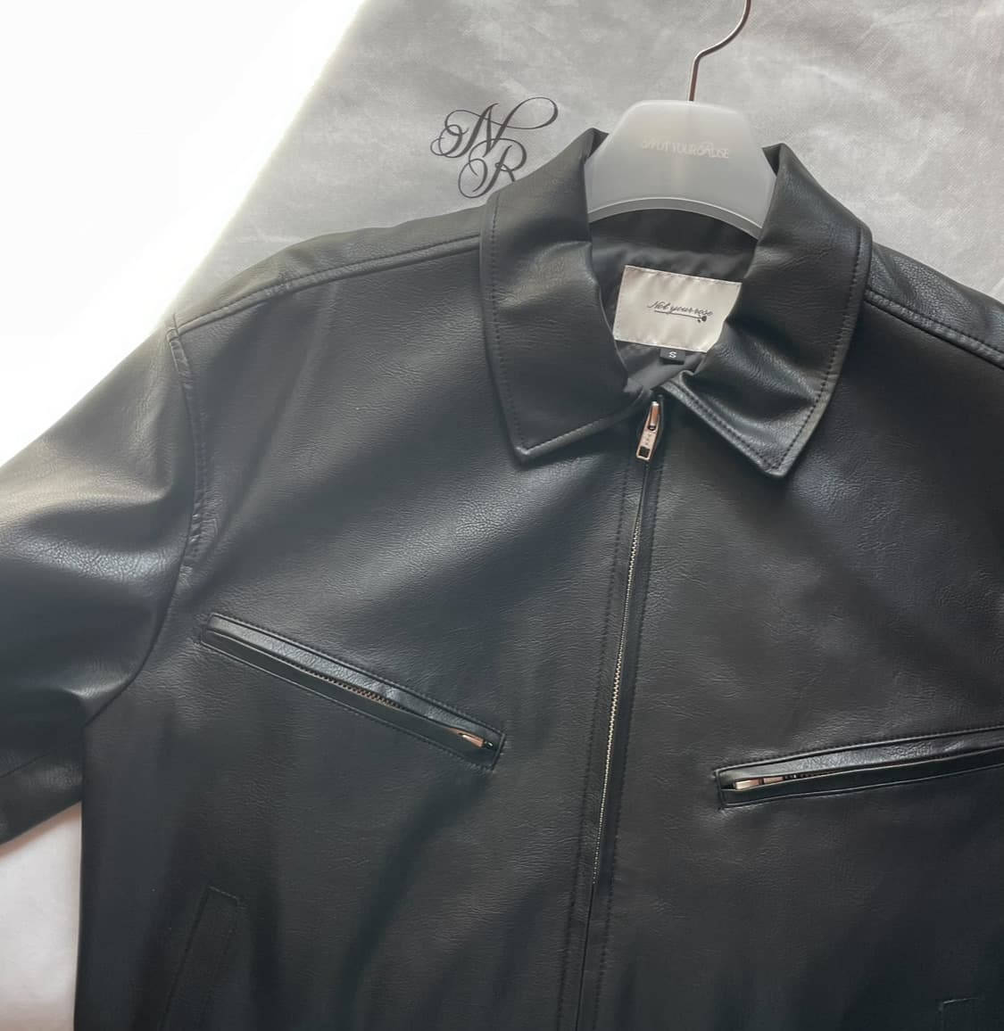 낫유어로즈 오버핏 레더 점퍼 상품이미지1