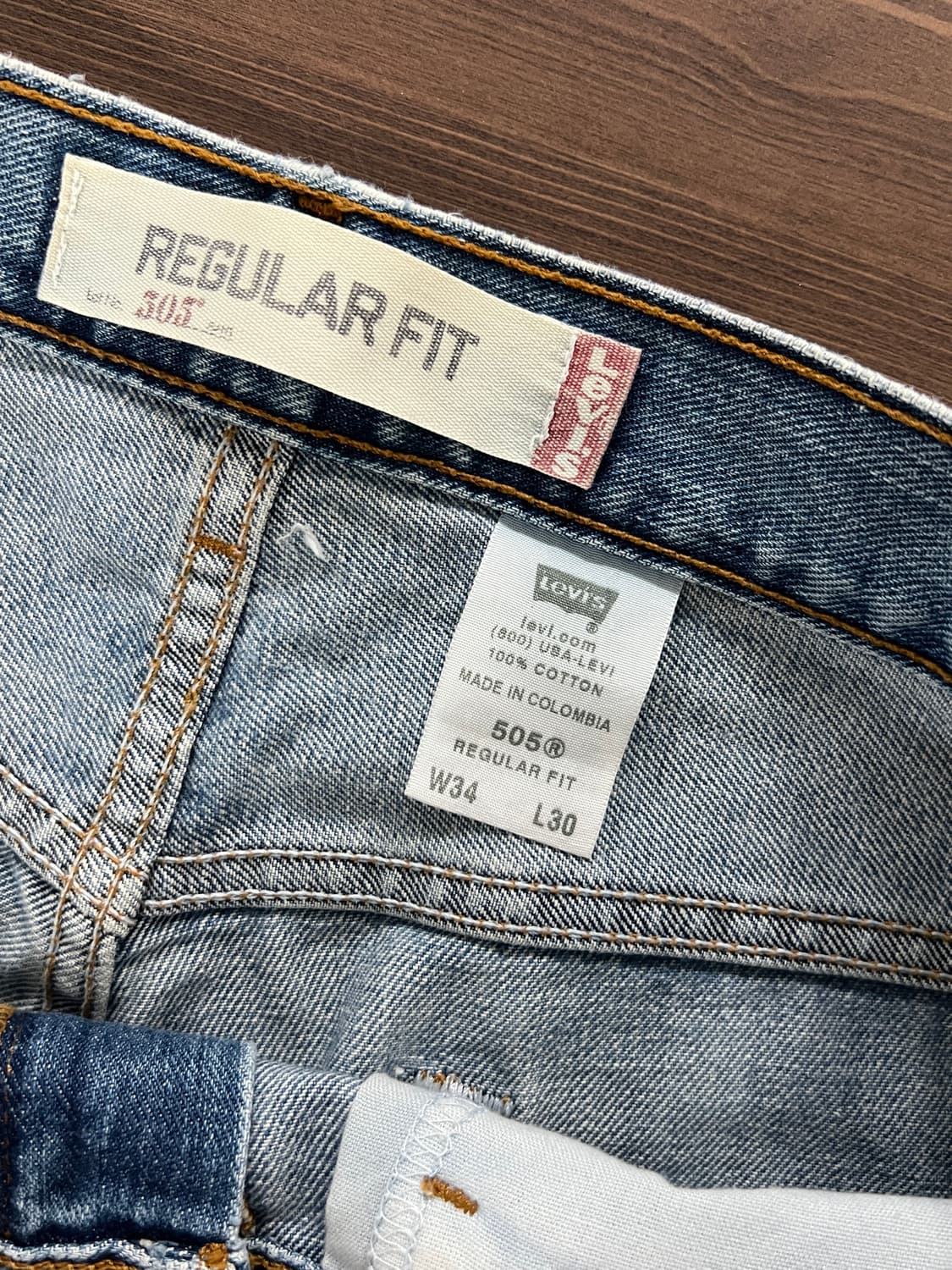 00s Levis 리바이스 505 레귤러핏 연청 데님 팬츠 상품이미지6