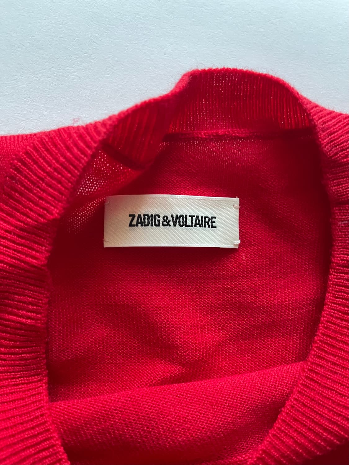 쟈딕앤볼테르 LOVE 장식 레드 메리노 울100 니트 상품이미지2