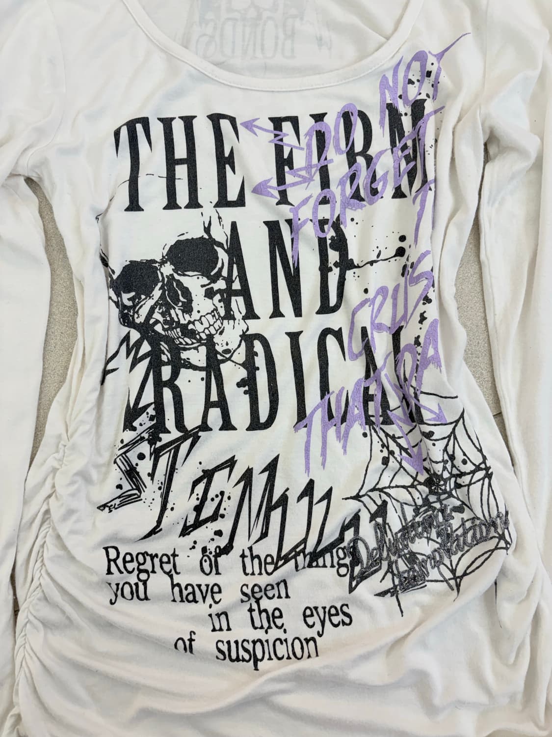 GHOST of HARLEM 레터링 셔링 롱슬리브 상품이미지2