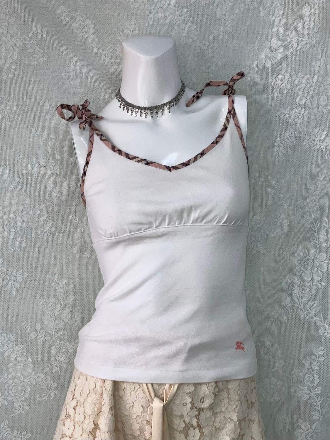 버버리 딸기 우유 핑크 리본 나시 1082 일본빈티지  국내유일매물 상품이미지2