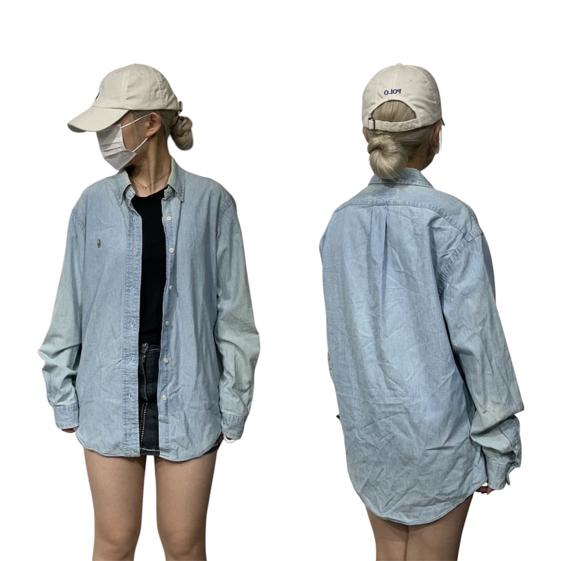 폴로 랄프 로렌 데님 커스텀핏 청 셔츠 L 상품이미지1