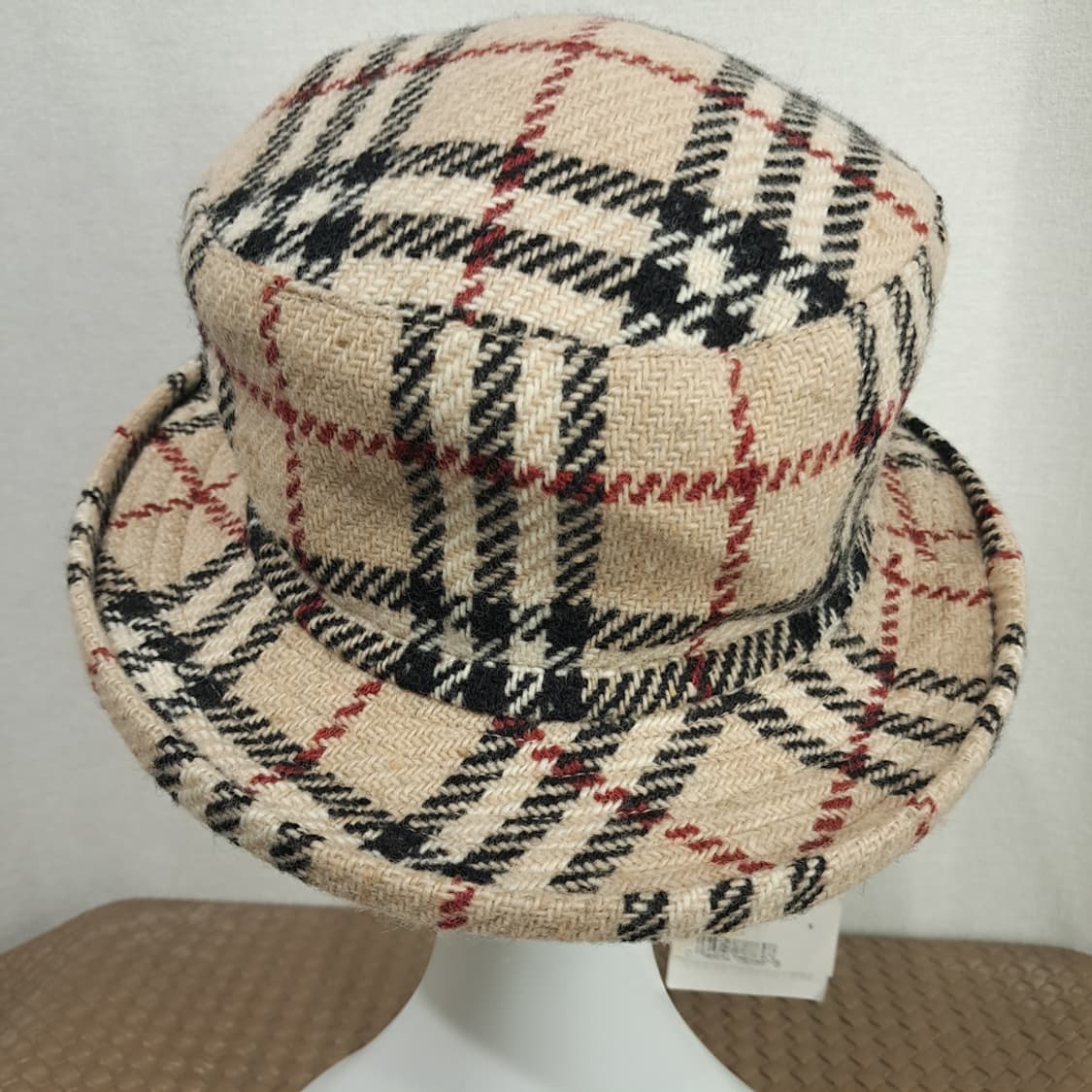 CL199 버버리 영국판 신품 램스울 노바체크 베이지 햇 상품이미지5