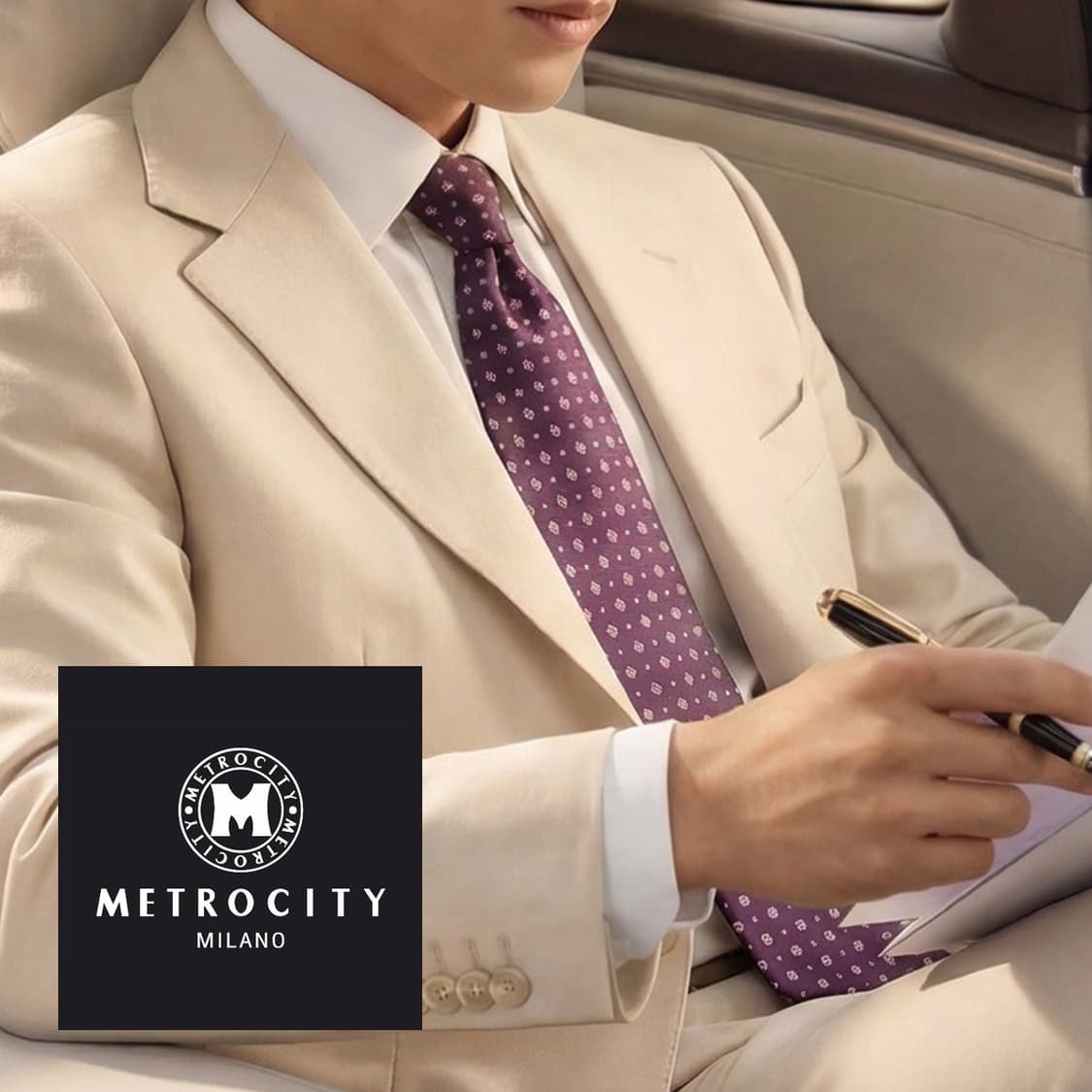 메트로시티 실크 퍼플 패턴 넥타이 8.6cm A+등급 K2366 상품이미지1