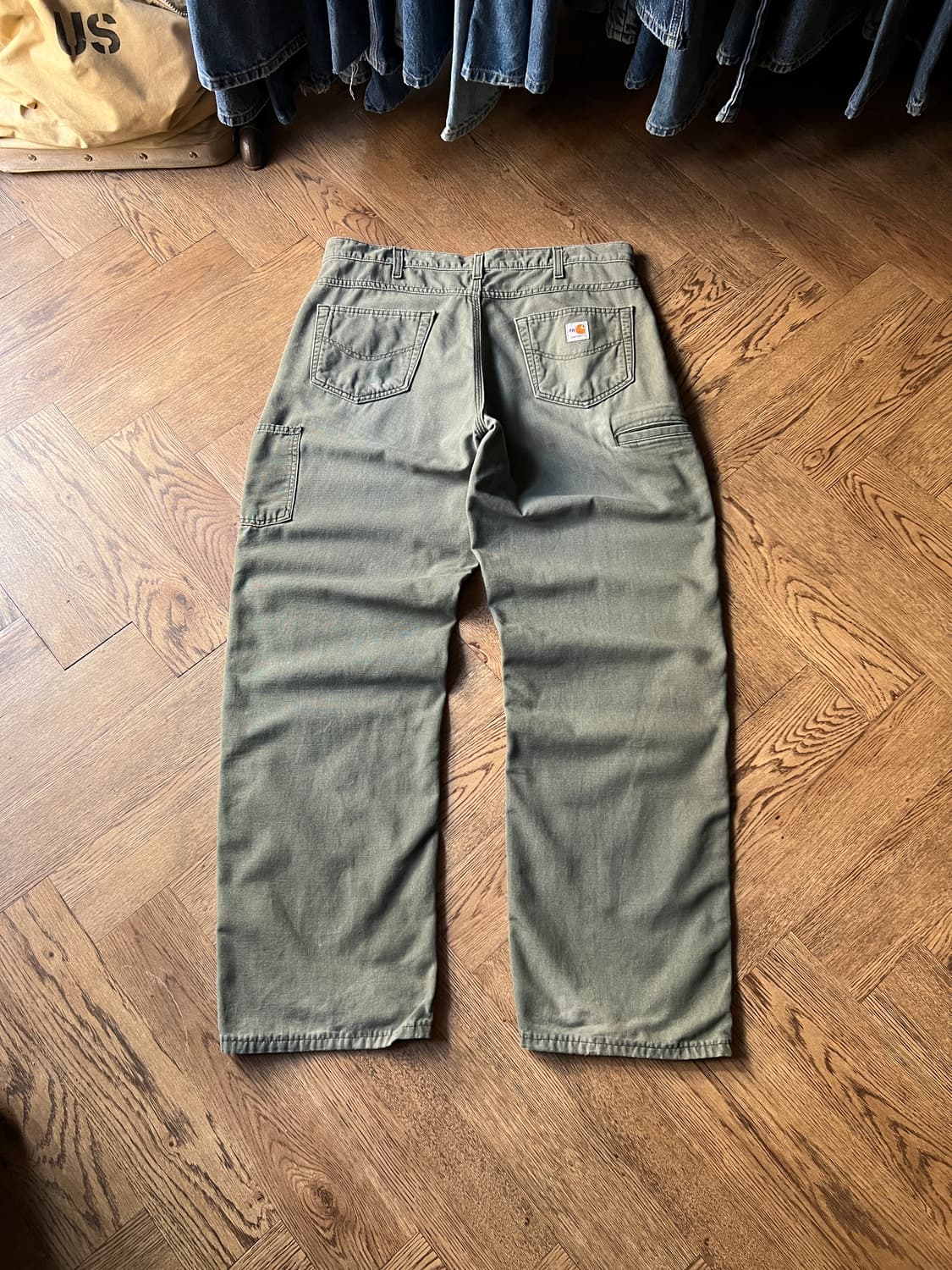 [36]칼하트FR 모스그린 싱글니 라이트 캔버스 워크팬츠 상품이미지7