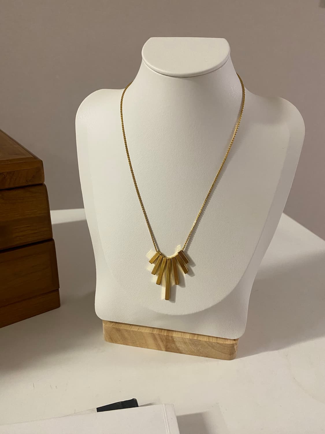 골드톤 바 목걸이 빈티지 수입 상품이미지2