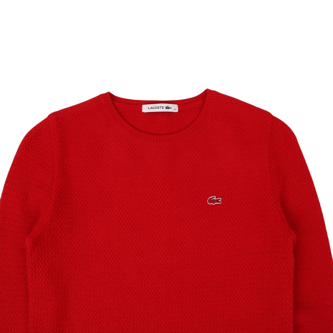 라코스테 우먼스 레드 울 니트 스웨터 상품이미지2