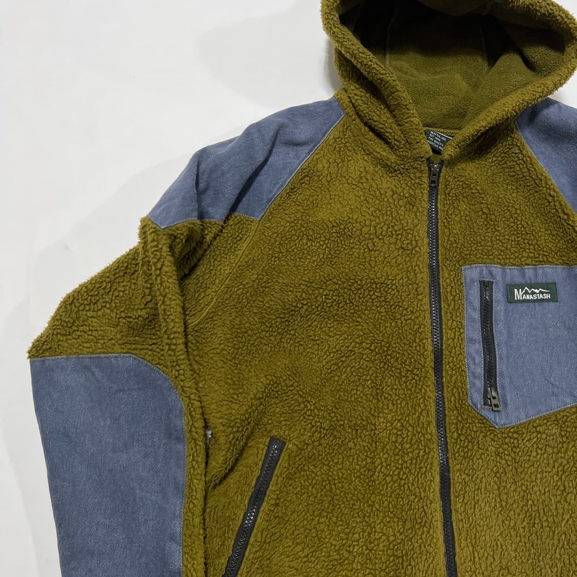 마나스타쉬 카키 후드플리스 상품이미지2