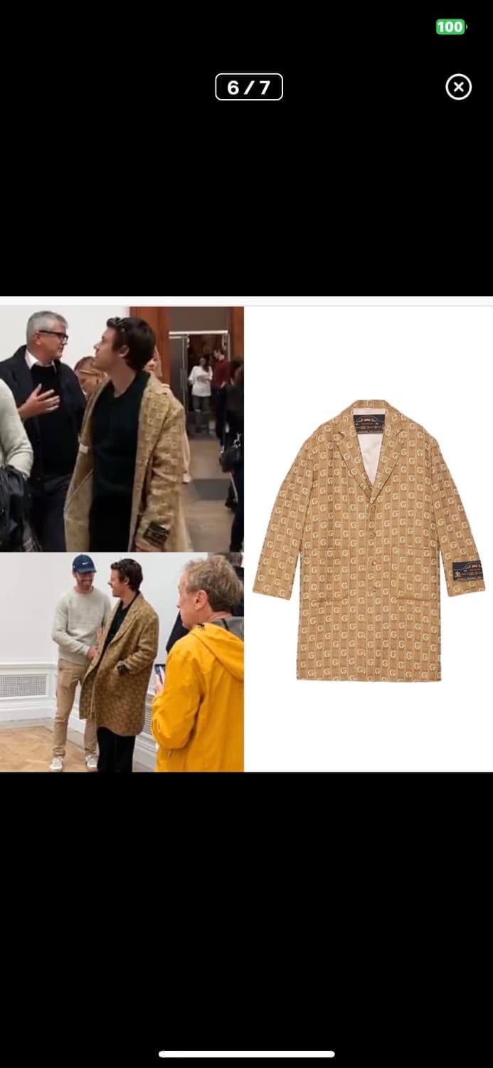 구찌 GG로고 자카드 헤리 스타일즈 코트 상품이미지2