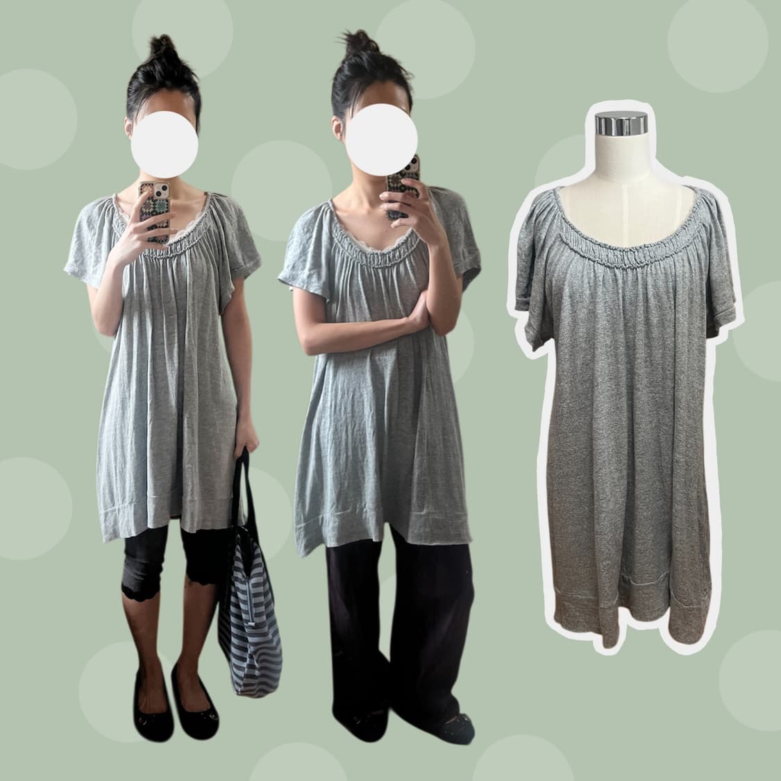 스나오 쿠와하라 그레이 러플 원피스 상품이미지1