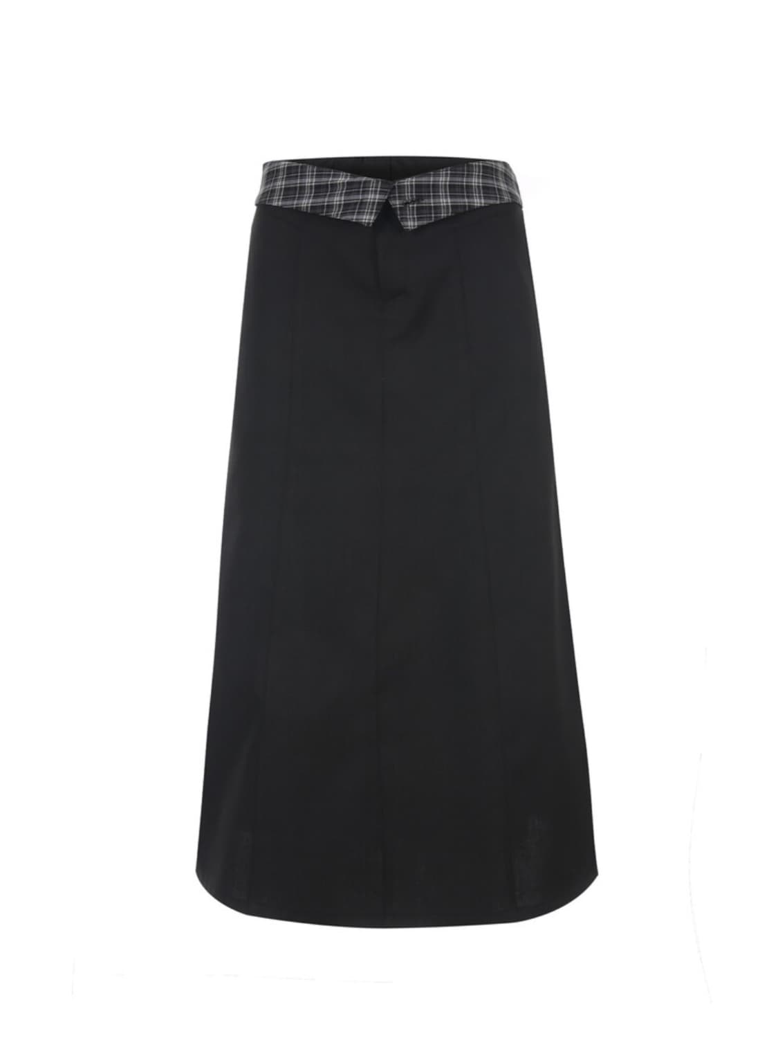 Wsc archive Folded check maxi skirt 스커트 상품이미지1