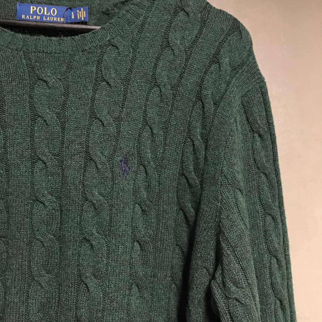 폴로 랄프로렌 케이블 니트 그린 L 상품이미지4