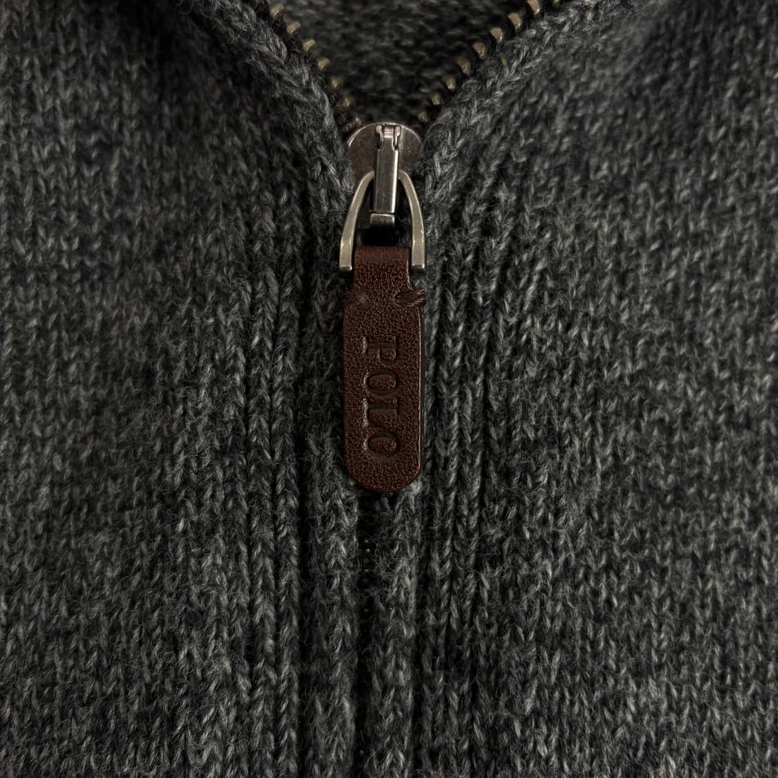 Polo  폴로 랄프로렌 자수 코튼 차콜 반집업 니트  상품이미지4