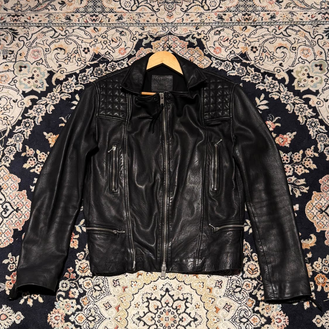 올세인츠 쉽스킨 라이더 자켓 s 95~100 양가죽 상품이미지1